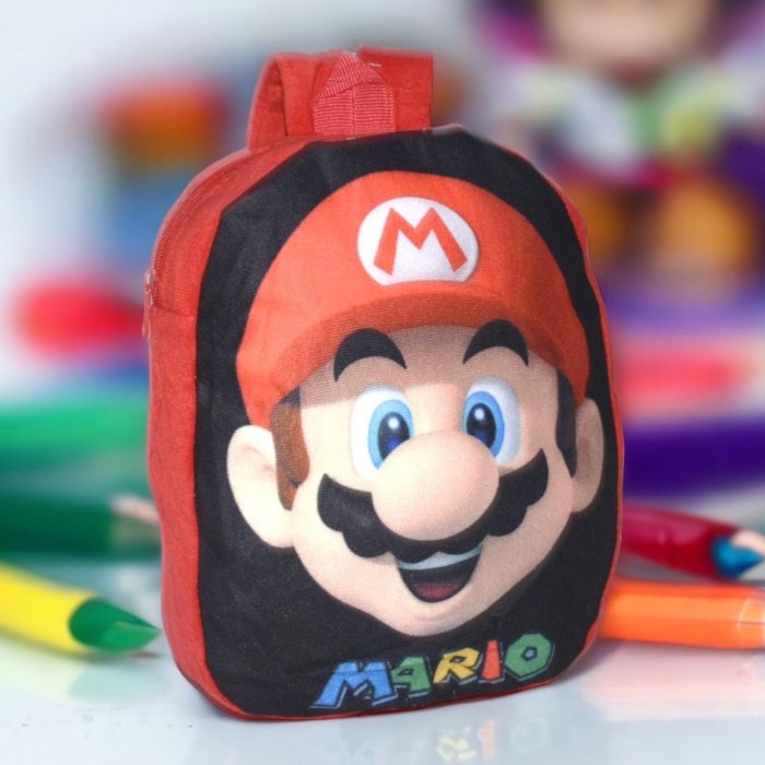 Mochila Preescolar Rojo Negro Mario